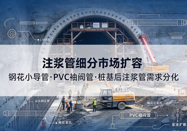 注浆管细分市场扩容，隧道钢花小导管、PVC 袖阀管、桩基后注浆管需求分化